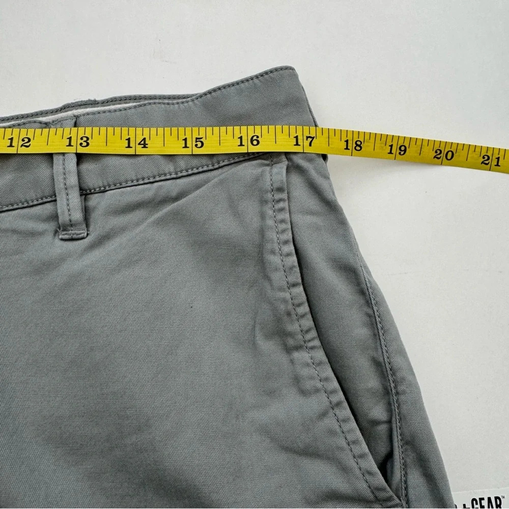 Faherty Gray Organic Cotton Blend Chino Shorts Iconic Button Size 34